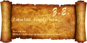 Zabolai Eugénia névjegykártya